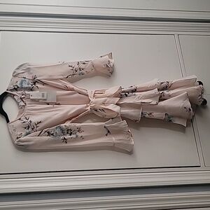 Rose Joie floral dress.  Sheer sleeves